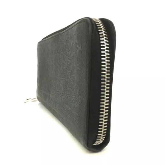 Authentic Louis Vuitton LV Taiga Leather Black Zippy Around Long Wallet Ardoise - Picture 2 of 11